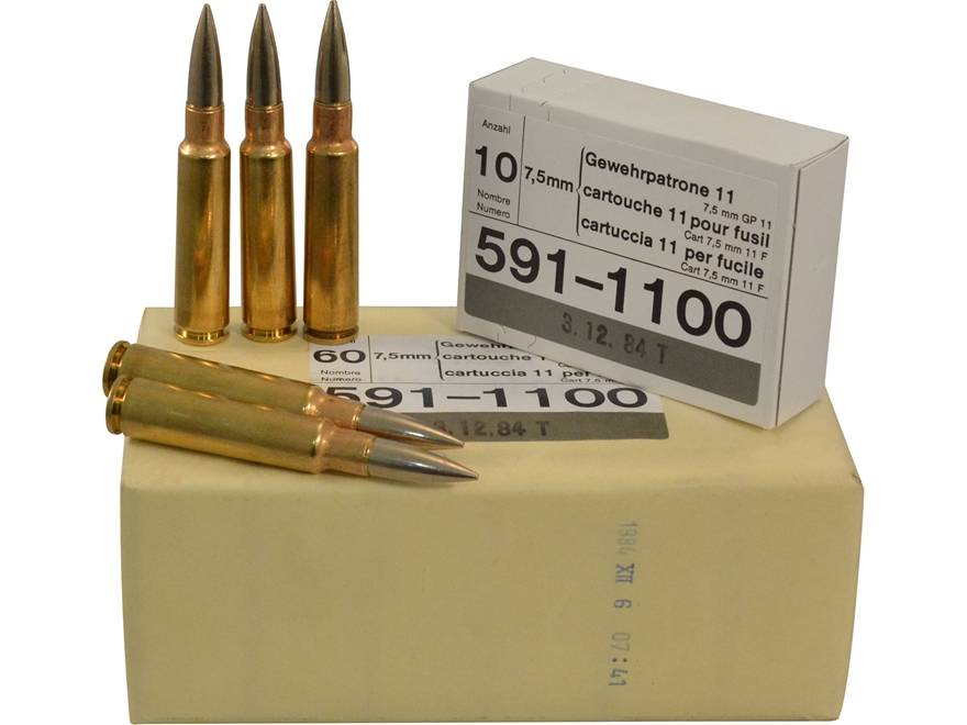 swiss surplus 7 5x55mm gp11 10 rounds poco military