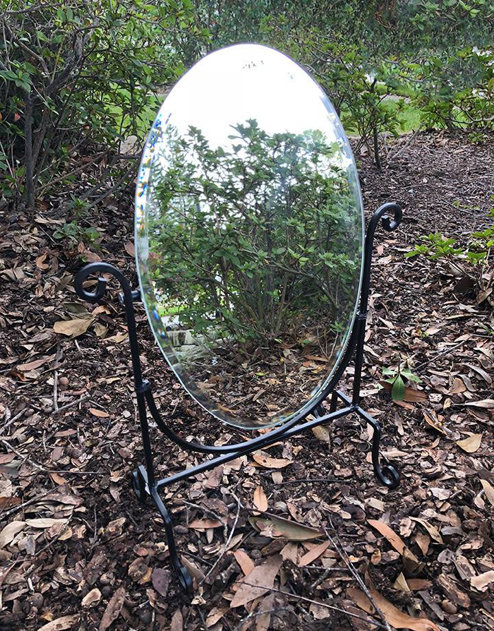 Dmr1261 Adjule Oval Mirror With Black Metal Base 12 5 8 X 6 Dmr1261 Adjule Oval Mirror With Black Metal Base 12 5 8