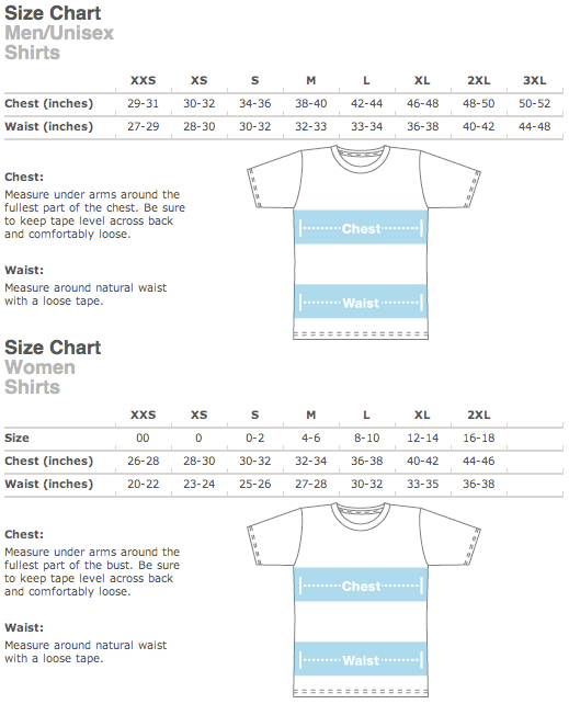 American Apparel Size Chart