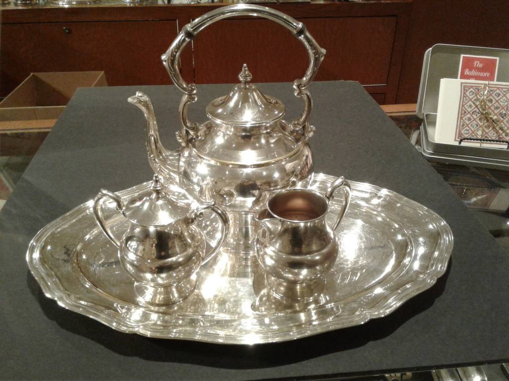 SilverPlated Copper 4 Piece Tea Set Maryland Historical Society