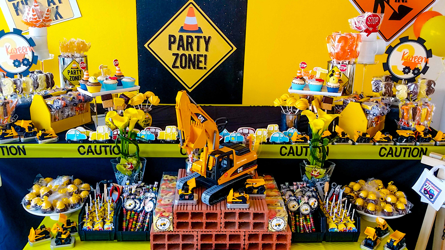 Construction Cake and Sweets Table