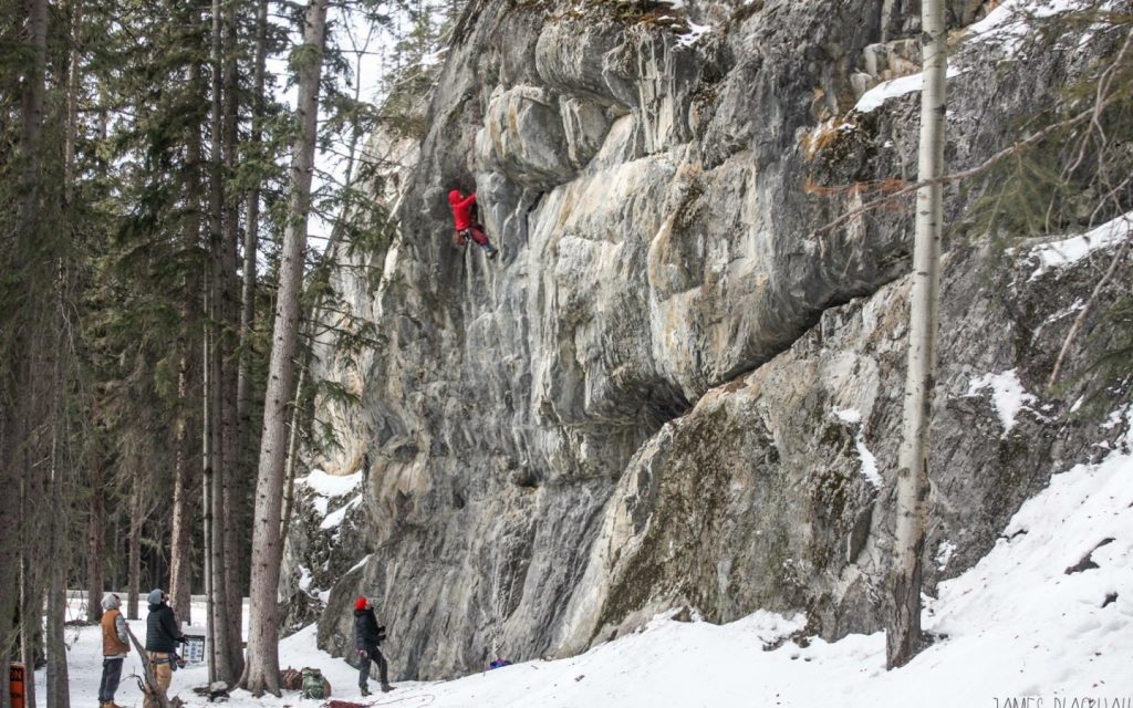 canmore climbing sunshine slab area