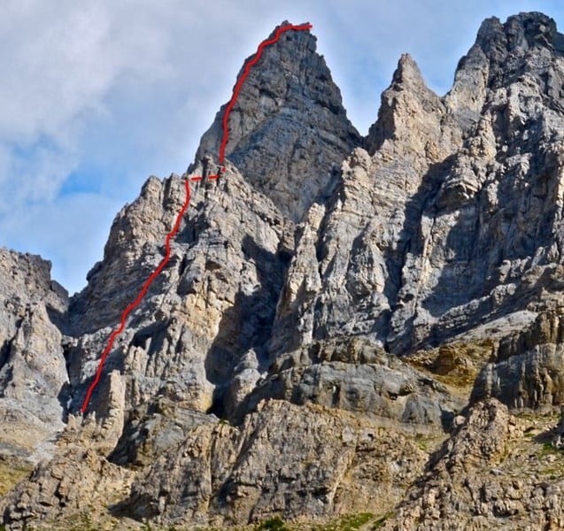 canmore climbing achille spire, andromach