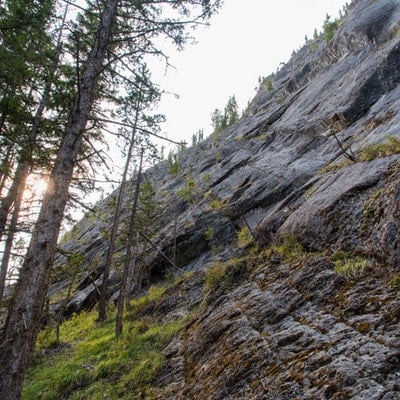 canmore climbing, plutoninan shore, raven crag