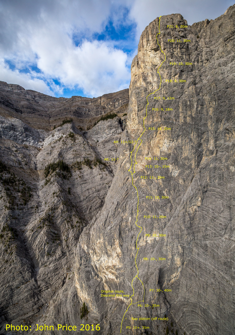 canmore climbing, fluffy goat buttface