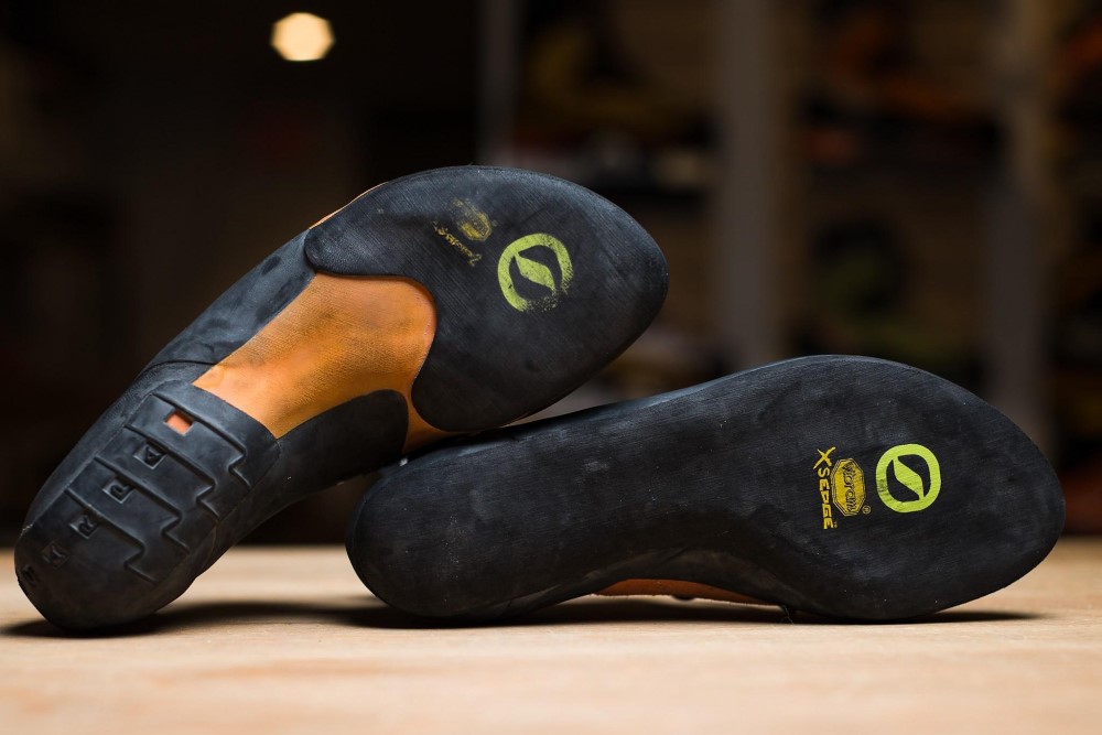 asymmetric climbing shoes