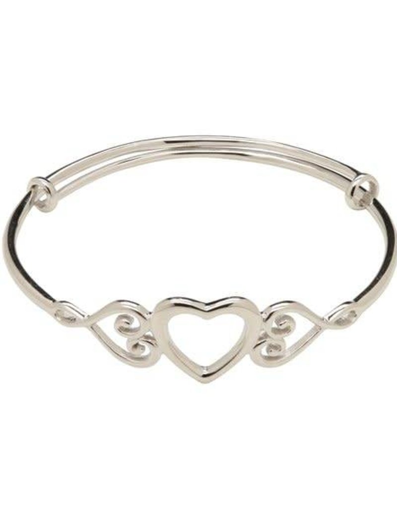 Bangle Heart Adjule Sterling Silver Infant Bracelet O Baby Bangle Heart Adjule Sterling Silver Infant Bracelet