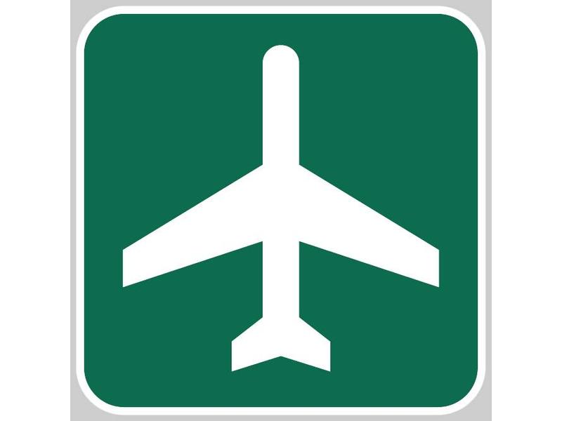 Metal Reflective Sign, Airport Ahead