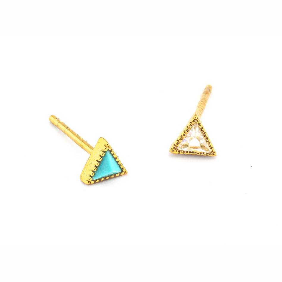 Tai Jewelry Mixed Triangle Stud Earrings Mint Major Tai Jewelry Mini Mixed Triangle Stud Earrings