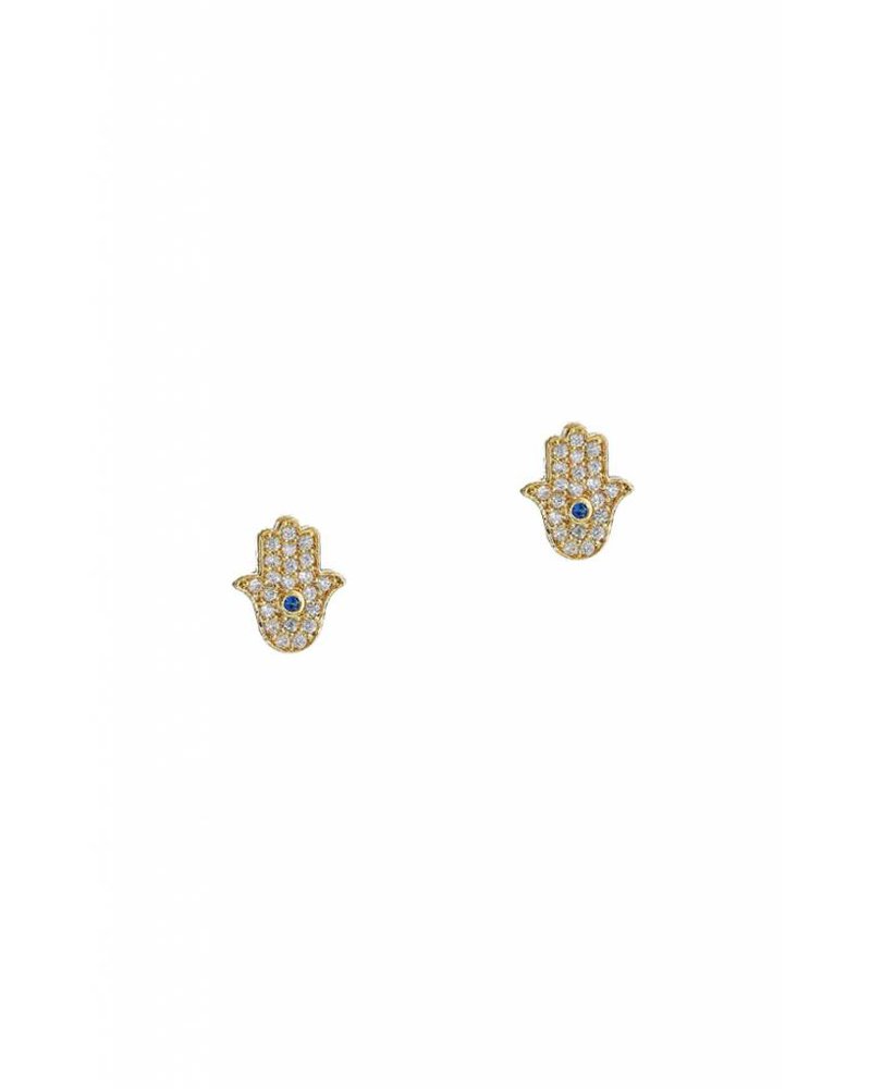 Tai Jewelry Mini Hamsa Stud Earrings Mint Major Tai Jewelry Mini Hamsa Stud Earrings