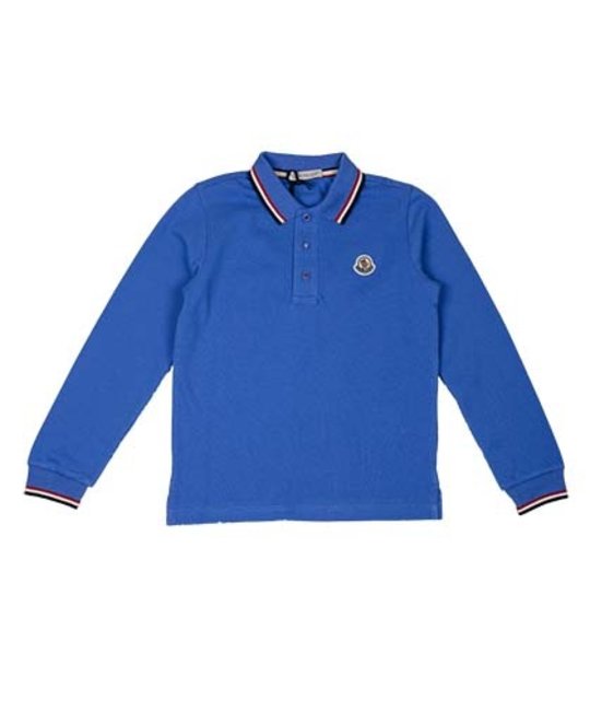 moncler blue long sleeve polo moncler blue long sleeve polo