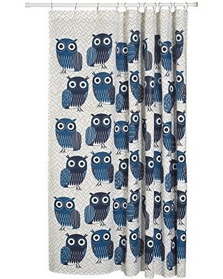 Bath Rambles Kitchen Home Gifts Danica Studio Shower Curtain Blue Owls
