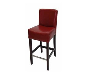 London Counter Stool Red Leather Hilltop Interiors