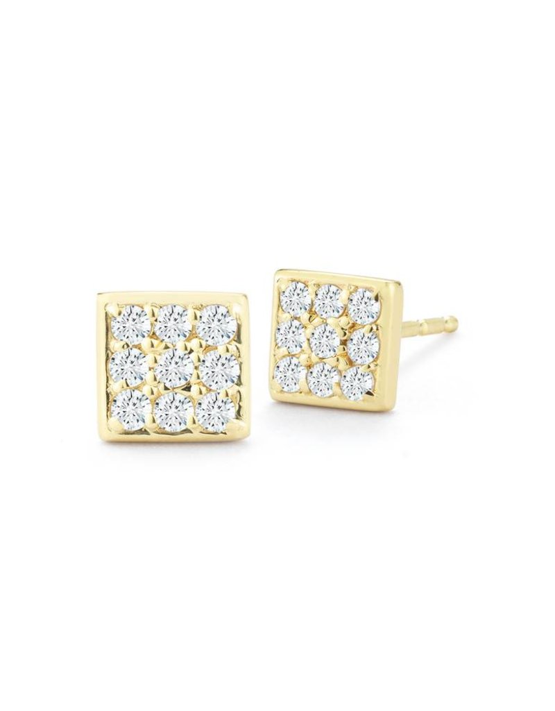 14ky Diamond Square Earrings Luxury Company 14ky Diamond Square Earrings