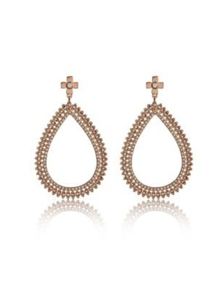 Luv Aj Cosmic Flare Statement Earrings In Rose Gold Elyse Wilde
