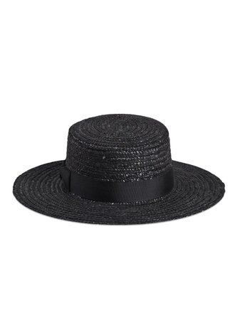 Lack Of Color Spencer Boater Hat in Noir Lack Of Color Spencer Boater Hat in Noir
