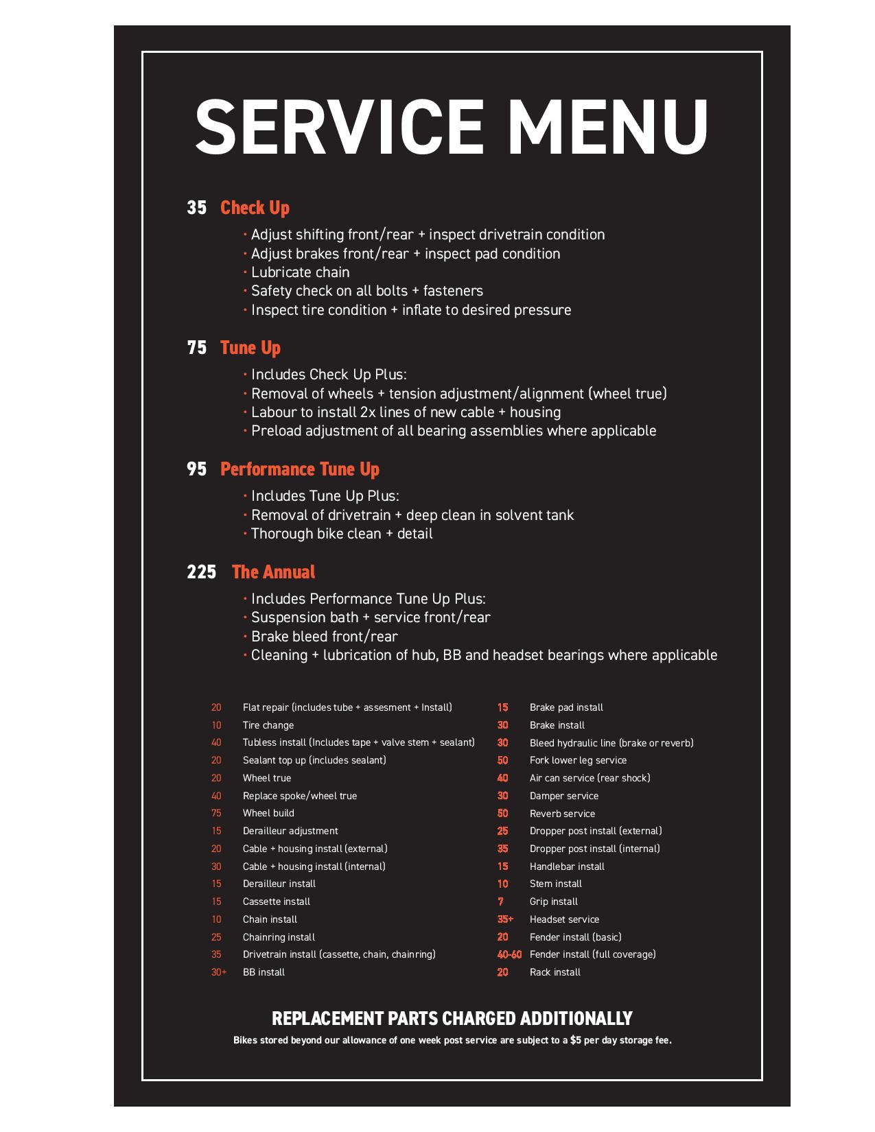 Service Menu