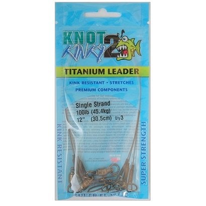 Aquateko knot 2 kinky pre-tied leader 100Lb 12 inch