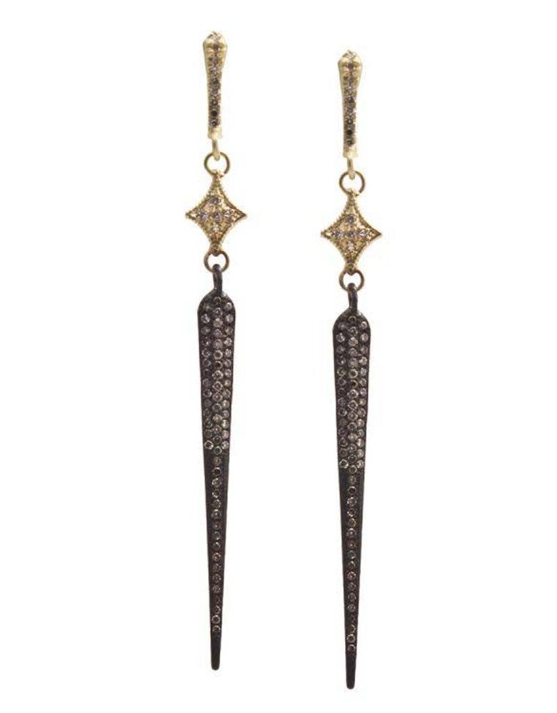 Armenta Old World Long Pave Spike Earring Saffron Jewelry Armenta Old World Long Pave Spike Earring
