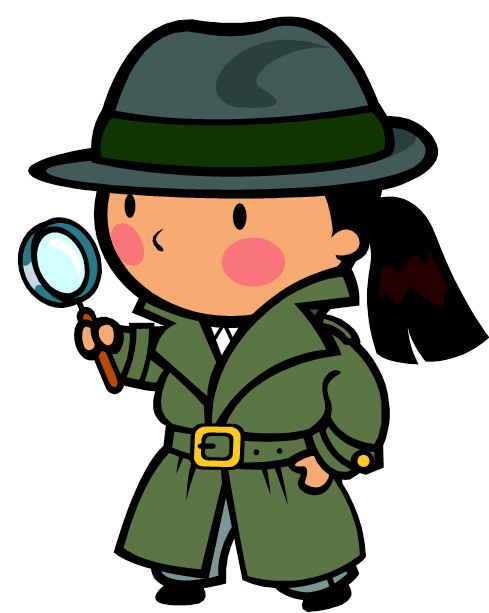 Spy with magnifying glass