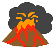 A volcano blowing up.