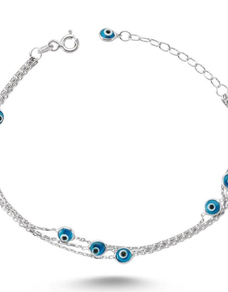 1323 1139 Light Blue Evil Eye Bracelet In Silver Prot Gifts Amorium 1323 1139 Light Blue Evil Eye Bracelet In Silver