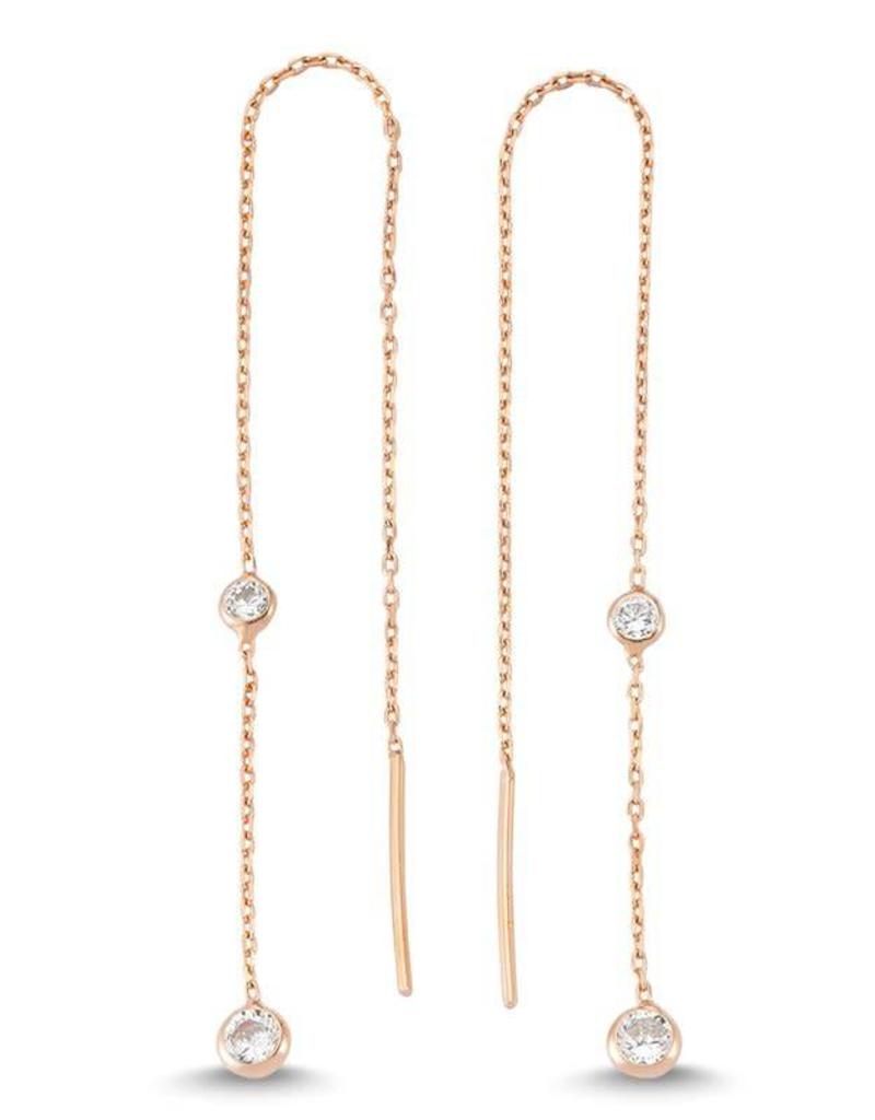 2431 1225 Rose Gold Diamond Threader Earrings Prot Gifts Amorium 2431 1225 Rose Gold Diamond Threader Earrings