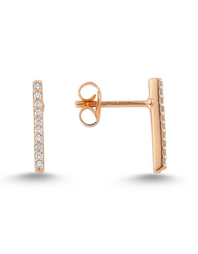 2331 1112 Rose Gold Bar Earrings Prot Gifts Amorium 2331 1112 Rose Gold Bar Earrings