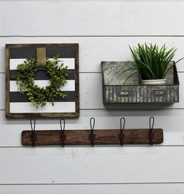 Wall Decor Rustic Roots Rusty Metal Wood Wall Hooks