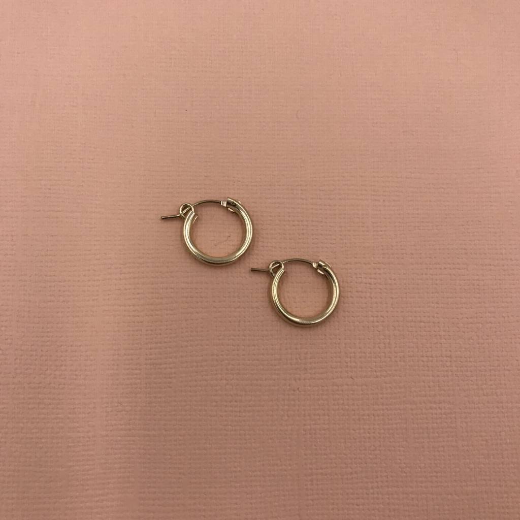 Iishii Sterling Silver Gold 1 2 Inch Hoop Earring Lauren Rae Iishii Sterling Silver Gold 1 2 Inch Hoop Earring