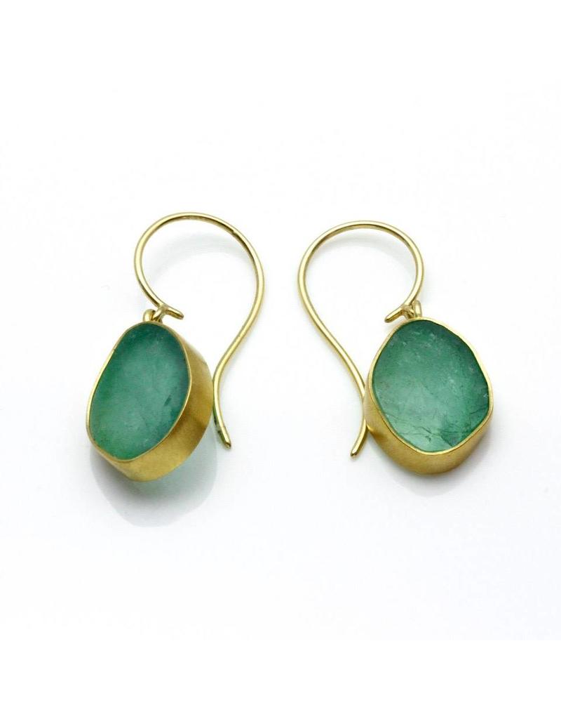 Emerald Teardrop Earrings In 18k Yellow Gold Shii Gallery Emerald Teardrop Earrings In 18k Yellow Gold