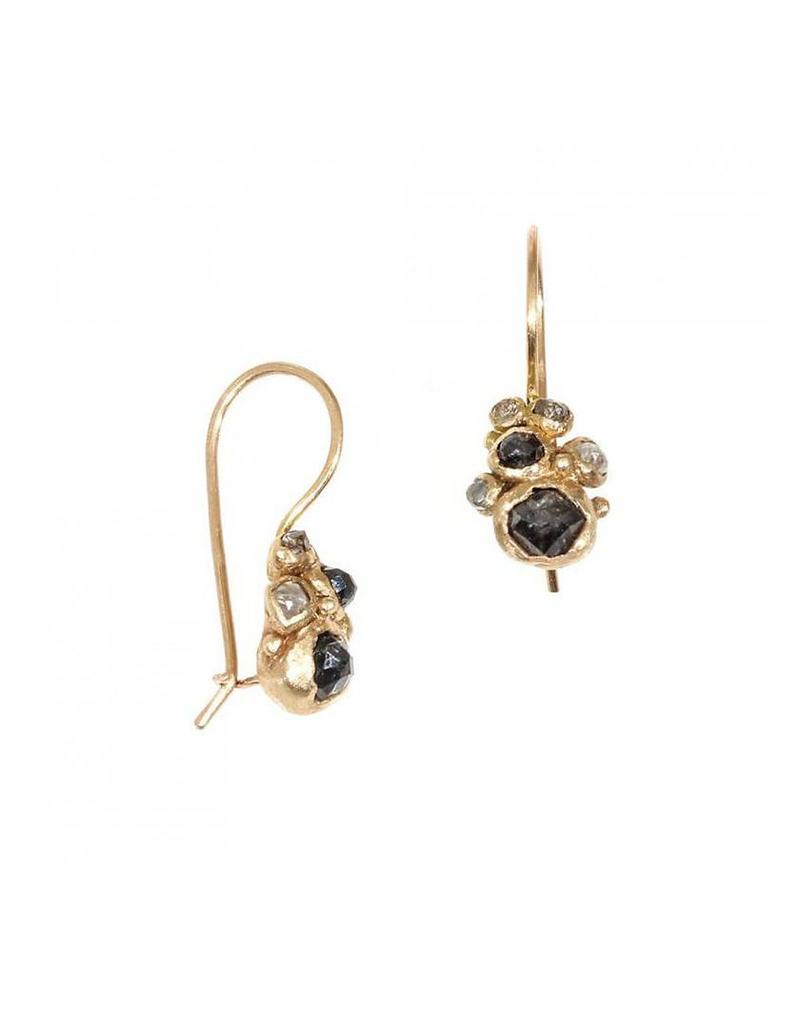 Raw Grey Diamond Cer Drop Earrings Shii Gallery Raw Grey Diamond Cer Drop Earrings In 14k Yellow Gold