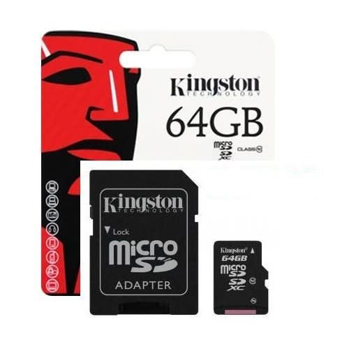 Carte Kingston MicroSD 64Go + Adaptateur Carte Kingston MicroSD 64Go + Adaptateur