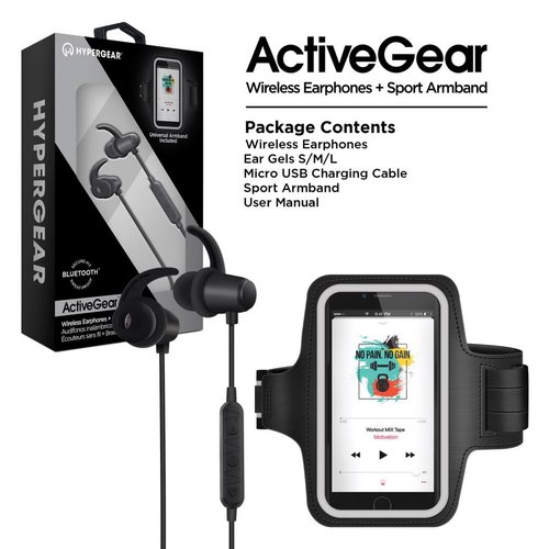Hypergear Ensemble HyperGear Active - Écouteurs Sans-Fil + Brassard Pour Le Bras Hypergear Ensemble HyperGear Active - Écouteurs Sans-Fil + Brassard Pour Le Bras