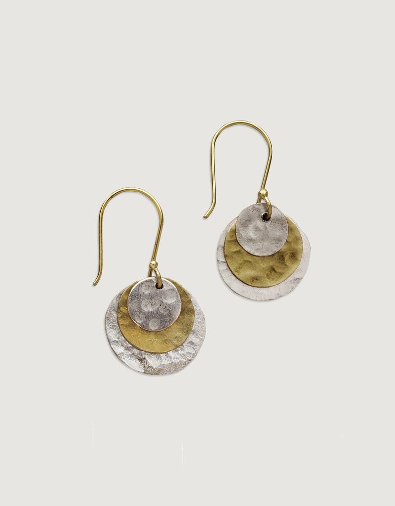 Layered Disk Earrings Handmade Humankind Fair Trade Olulu Layered Disk Earrings