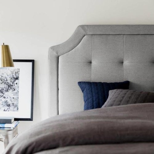 MALOUF STRUCTURES Scooped Square Tufted Upholstered Headboard - King/California King MALOUF STRUCTURES Scooped Square Tufted Upholstered Headboard - King/California King