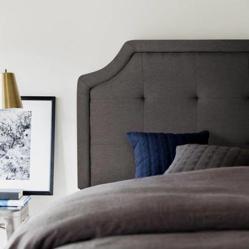 MALOUF STRUCTURES Scooped Square Tufted Upholstered Headboard - Twin MALOUF STRUCTURES Scooped Square Tufted Upholstered Headboard - Twin