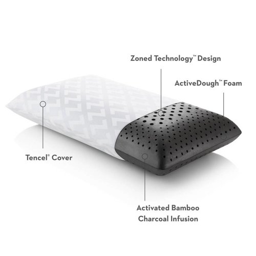 MALOUF Zoned ActiveDough+Bamboo Charcoal Pillow - Queen MALOUF Zoned ActiveDough+Bamboo Charcoal Pillow - Queen