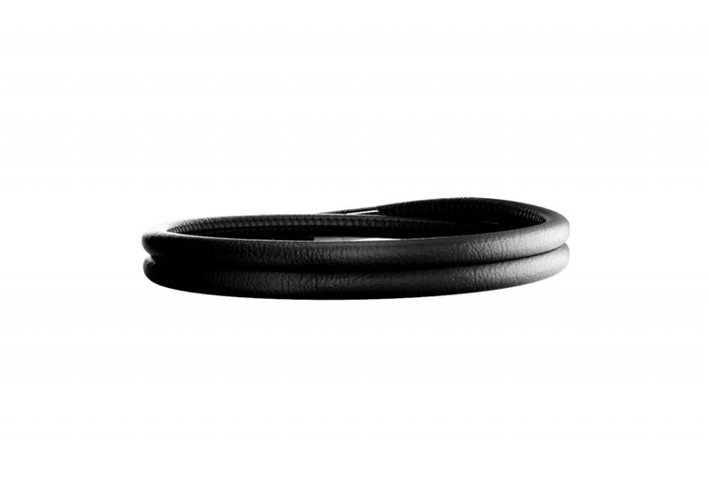 Reb Bracelet Leather Double Black Vinette Rose Boutique Rebecca Double Wrap Leather Bracelet Black