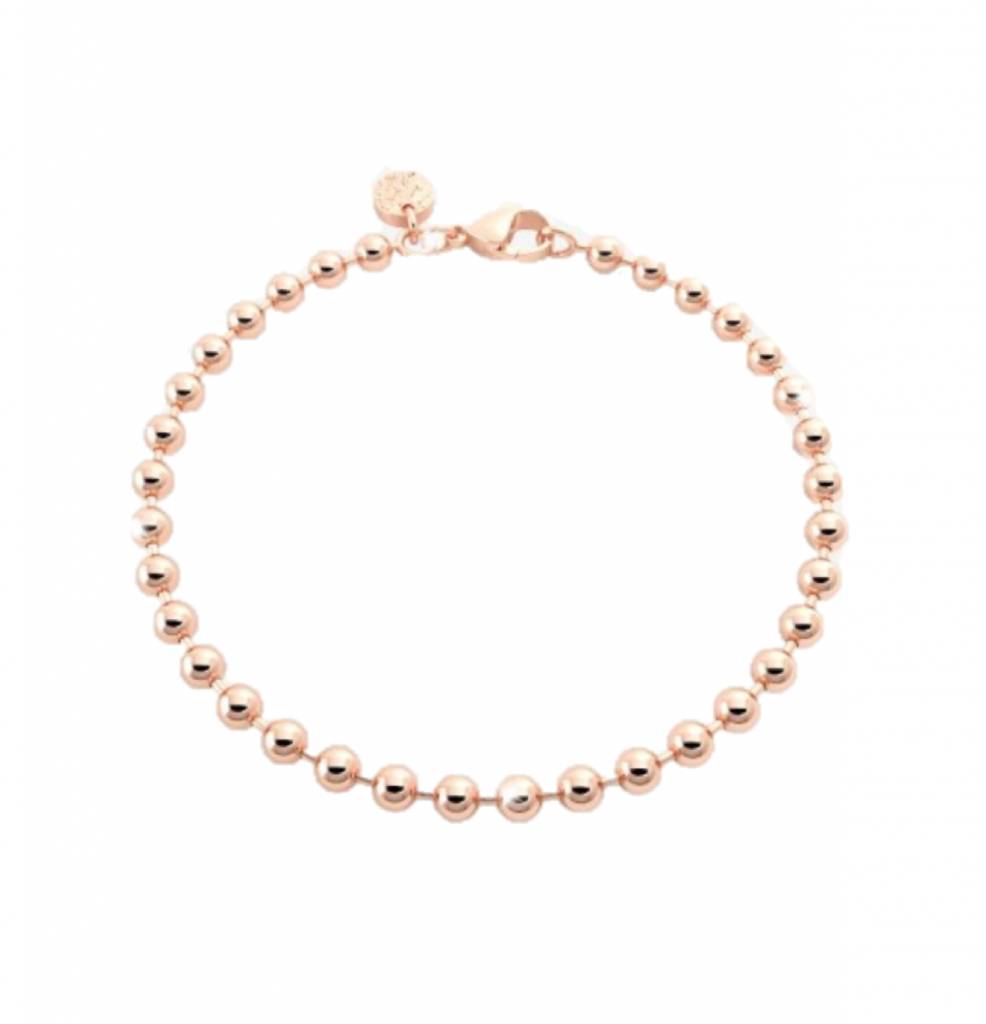 Rose Gold Claw Clasp Bracelet Vinette Boutique Rebecca Rose Gold Smooth Spheres Charm Bracelet