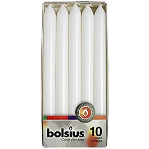 Bolsius Bolsius Dinner Candle White 10 ct box Bolsius Bolsius Dinner Candle White 10 ct box