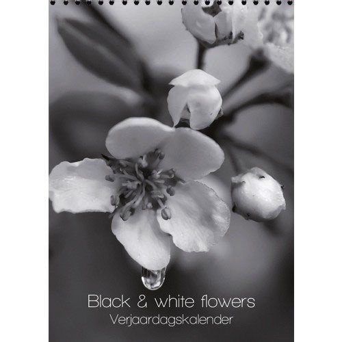 Black & White Flowers Birthday Calendar 7x9.8 Black & White Flowers Birthday Calendar 7x9.8