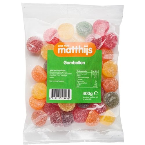 Matthijs Matthijs Jelly Fruits Gomballen 14 oz Matthijs Matthijs Jelly Fruits Gomballen 14 oz