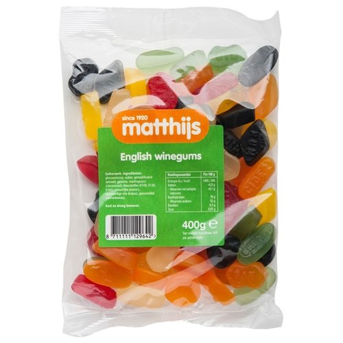 Matthijs Matthijs English Winegum 400g Matthijs Matthijs English Winegum 400g