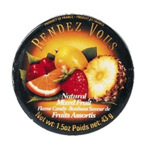 Rendez Vous Rendez Vous Mixed Fruit Candy 1.5 Oz Tin Rendez Vous Rendez Vous Mixed Fruit Candy 1.5 Oz Tin