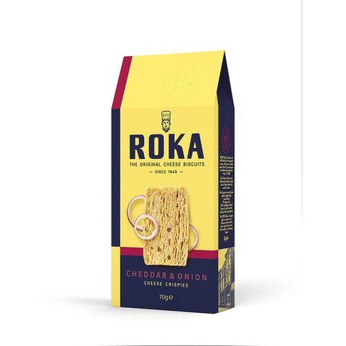 Roka Roka Cheddar with Onion Crispies 2.4 Oz Box Roka Roka Cheddar with Onion Crispies 2.4 Oz Box