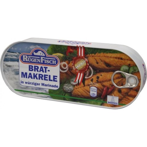 Rugenfisch Rugenfisch Fried Mackerel Fille Oil Tin On sale $3.95 Rugenfisch Rugenfisch Fried Mackerel Fille Oil Tin On sale $3.95