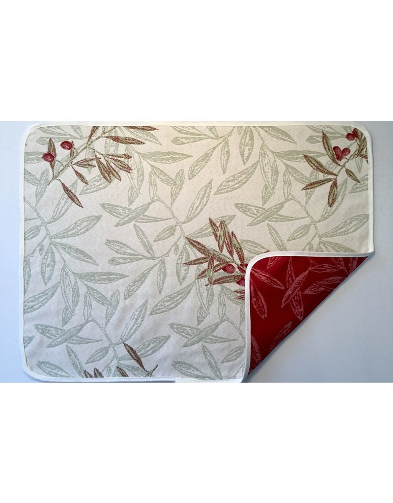 Auriol All Over Reversible Jacquard Placemat Red Auriol All Over Reversible Jacquard Placemat Red