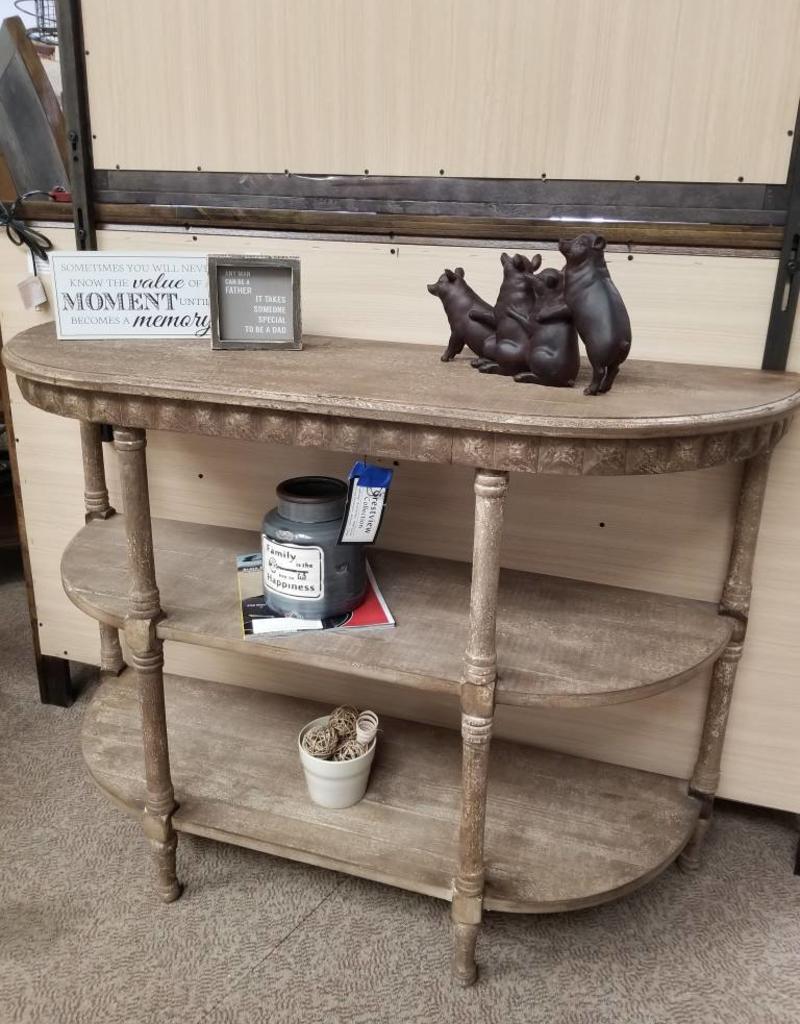 Brown Semi Round Sofa Table Foyer Hallway Bargain Box And Bunks Crestview Cheyenne Semi Round Sofa Console Table Foyer