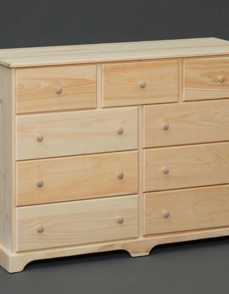 Pine 9 Drawer Dresser Unfinished Bargain Box And Bunks Fighting Creek Pine 9 Drawer Dresser Unfinished